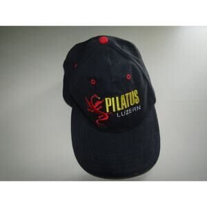 Pilatus Luzern Hat Navy Blue Red Dragon Embroidered Switzerland Souvenir Cap